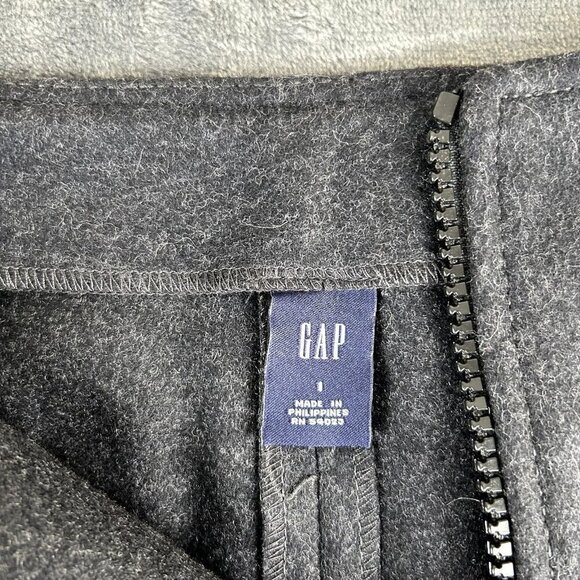 Gap Y2K Dark Gray Wool Blend Mini Skirt Size 1 Academia Preppy - Picture 6 of 9